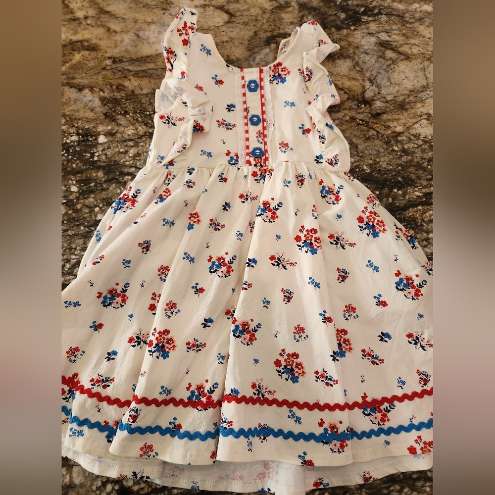 Wildflowers Floral Ruffle Dress - White and Red